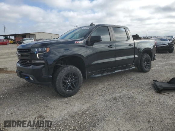2021 Chevrolet Silverado 1500 LT Trail Boss with VIN 3GCPYFELXMG152978, listed as a Copart auction lot 43568205 with 51,475 mi miles and Salvage Title. Bid and sale history available at DreamBid. Image 1.