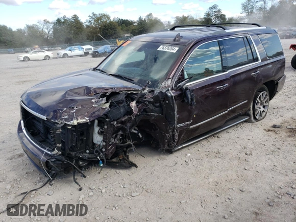 2017 GMC Yukon Denali with VIN 1GKS2CKJ6HR341778, listed as a Copart auction lot 76376264 with 0 mi miles and Salvage Title. Bid and sale history available at carsss.com. Image 1.