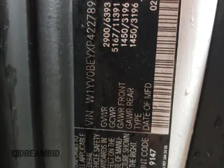 2023 Mercedes-Benz Metris Cargo with VIN W1YV0BEYXP4227890, listed as a Copart auction lot 88232445 with 22,824 mi miles and Salvage title. Bid and sale history available at DreamBid. Image 12.