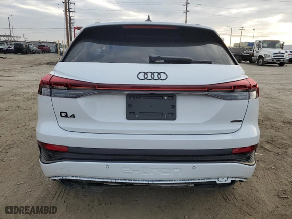 2023 Audi Q4 e-tron Premium Plus with VIN WA1L2BFZ0PP027512, listed as a Copart auction lot 50813545 with NaN miles and Salvage Title. Bid and sale history available at carsss.com. Image 6.