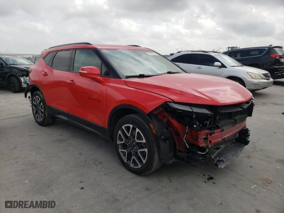2023 Chevrolet Blazer RS with VIN 3GNKBERS4PS182297, listed as a Copart auction lot 49135415 with 28,875 mi miles and Salvage Title. Bid and sale history available at carsss.com. Image 4.