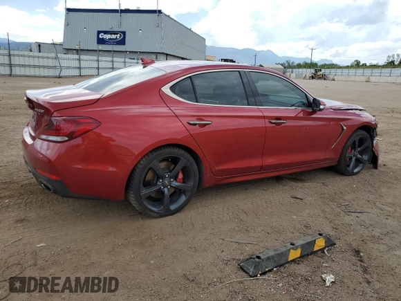 2020 Genesis G70 3.3T with VIN KMTG34LE6LU064126, listed as a Copart auction lot 58078495 with 57,903 mi miles and Salvage title. Bid and sale history available at DreamBid. Image 3.