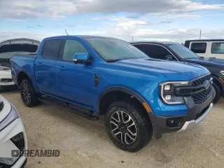2024 Ford Ranger LARIAT with VIN 1FTER4KH8RLE14371, listed as a Copart auction lot 75082574 with 5,455 mi miles and Non Repairable. Bid and sale history available at carsss.com. Image 4.