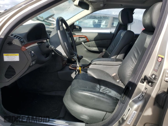 2005 Mercedes-Benz S-Class 4.3L with VIN WDBNG70J55A459057, listed as a Copart auction lot 73747814 with 0 mi miles and Salvage Title. Bid and sale history available at carsss.com. Image 7.