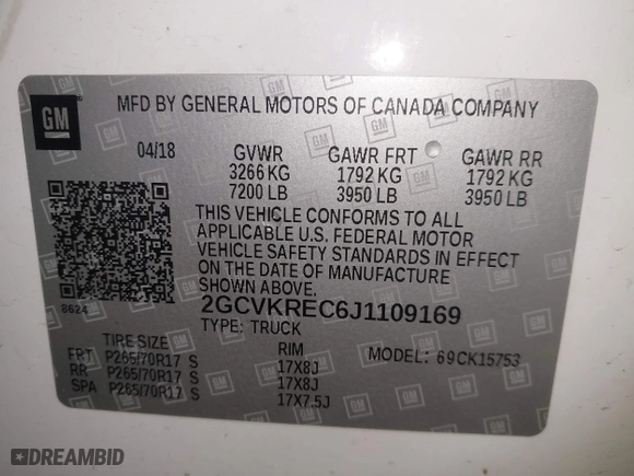 2018 Chevrolet Silverado 1500 LT with VIN 2GCVKREC6J1109169, listed as a IAAI auction lot 41729537 with 76,380 mi miles. Bid and sale history available at carsss.com. Image 9.