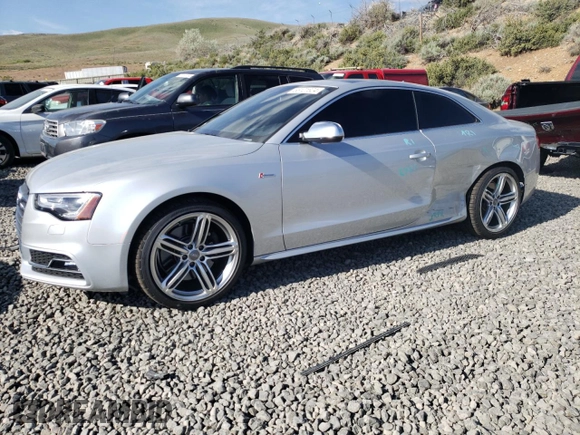 2014 Audi S5 Premium Plus with VIN WAUCGAFR7EA026615, listed as a Copart auction lot 55121824 with 17,817 mi miles and Salvage Title. Bid and sale history available at carsss.com. Image 1.