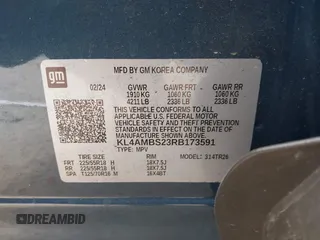 2024 Buick Encore GX Preferred with VIN KL4AMBS23RB173591, listed as a IAAI auction lot 41353427 with 10,562 mi miles and . Bid and sale history available at DreamBid. Image 9.