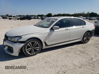 2018 BMW 7 Series 740i with VIN WBA7E2C58JG741652, listed as a Copart auction lot 57802073 with 79,441 mi miles. Bid and sale history available at carsss.com. Image 1.