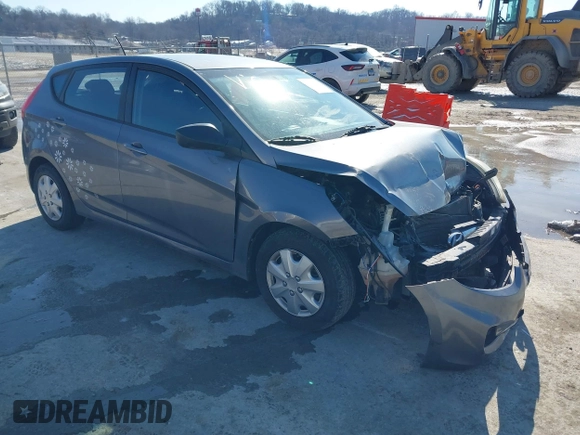 2014 Hyundai Accent GS with VIN KMHCT5AE9EU151393, listed as a IAAI auction lot 41571254 with 163,092 mi miles. Bid and sale history available at carsss.com. Image 1.