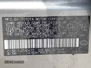 2023 Lexus IS with VIN JTHGZ1E23P5028682, listed as a IAAI auction lot 42051062 with 20,239 mi miles. Bid and sale history available at carsss.com. Image 9.