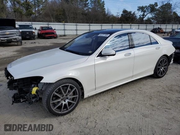 2020 Mercedes-Benz S-Class S 560 with VIN WDDUG8DB3LA524349, listed as a Copart auction lot 44737185 with 55,924 mi miles and Salvage Title. Bid and sale history available at carsss.com. Image 1.