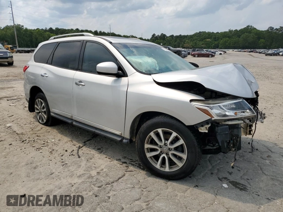 2013 Nissan Pathfinder SL with VIN 5N1AR2MN4DC600712, listed as a Copart auction lot 57294675 with Not provided miles and Salvage title. Bid and sale history available at DreamBid. Image 4.