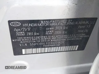 2018 Hyundai Elantra SEL with VIN 5NPD84LF0JH221829, listed as a IAAI auction lot 42105894 with 74,854 mi miles and . Bid and sale history available at DreamBid. Image 9.
