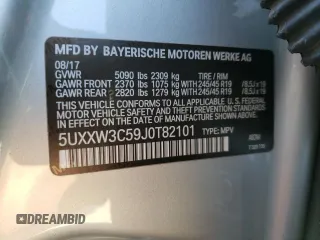 2018 BMW X4 xDrive28i with VIN 5UXXW3C59J0T82101, listed as a Copart auction lot 43850784 with 0 mi miles. Bid and sale history available at carsss.com. Image 14.