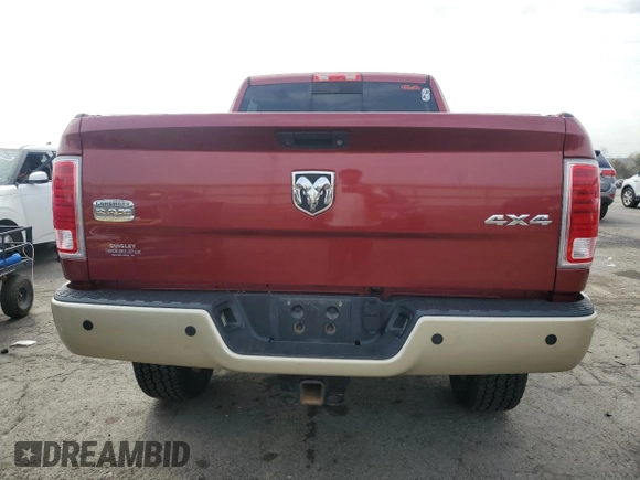 2014 Ram 2500 Longhorn with VIN 3C6UR5GL6EG158390, listed as a Copart auction lot 52691695 with 0 mi miles and Salvage Title. Bid and sale history available at carsss.com. Image 6.