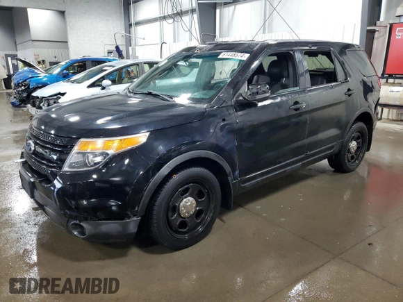 2015 Ford Utility Police Interceptor with VIN 1FM5K8AR6FGC52505, listed as a Copart auction lot 61448574 with 0 mi miles and Salvage Title. Bid and sale history available at carsss.com. Image 1.