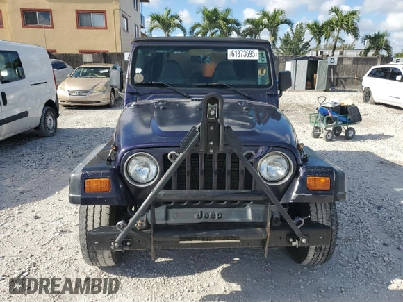 1998 Jeep Wrangler SE with VIN 1J4FY29P6WP705491, listed as a Copart auction lot 61873695 with 195,678 mi miles and Clean title. Bid and sale history available at DreamBid. Image 5.