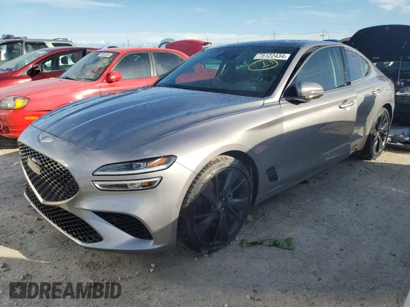 2023 Genesis G70 2.0T with VIN KMTG34TA0PU133444, listed as a Copart auction lot 75122434 with 0 mi miles and Non Repairable. Bid and sale history available at carsss.com. Image 1.