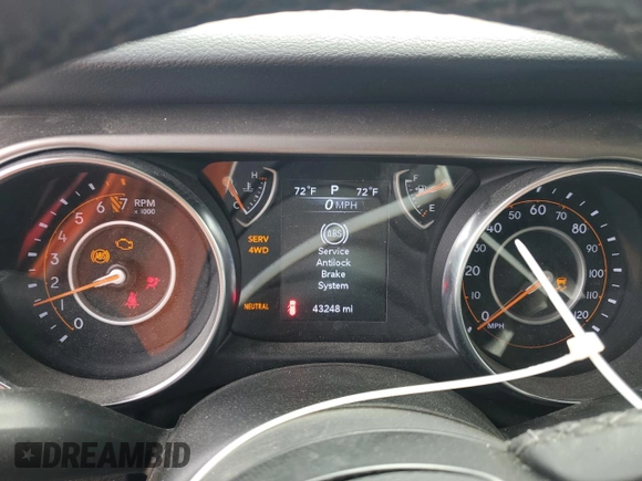 2020 Jeep Wrangler Unlimited Sport S with VIN 1C4HJXDG9LW285783, listed as a Copart auction lot 60877335 with 43,248 mi miles and Salvage title. Bid and sale history available at DreamBid. Image 9.