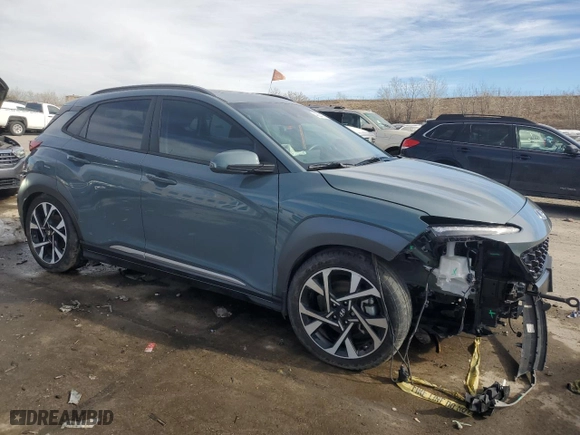 2022 Hyundai Kona Limited with VIN KM8K5CA31NU901359, listed as a Copart auction lot 43634075 with 20,805 mi miles and Salvage Title. Bid and sale history available at carsss.com. Image 4.