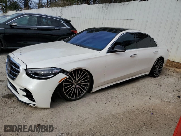 2021 Mercedes-Benz S 580 z VIN W1K6G7GB7MA036263, wystawiony jako Copart lot #37220293 z przebiegiem 15 168 mil mil oraz . Historia ofert i sprzedaży dostępna na DreamBid. Obrazek 1.