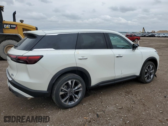 2023 Infiniti QX60 Luxe z VIN 5N1DL1FR8PC371108, wystawiony jako Copart lot #58735525 z przebiegiem 10 732 mil mil oraz Czysty tytuł • Clean title. Historia ofert i sprzedaży dostępna na DreamBid. Obrazek 3.