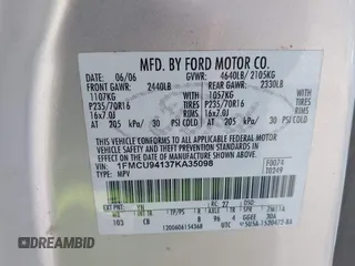 2007 Ford Escape Limited with VIN 1FMCU94137KA35098, listed as a IAAI auction lot 42716287 with 147,252 mi miles and . Bid and sale history available at DreamBid. Image 9.
