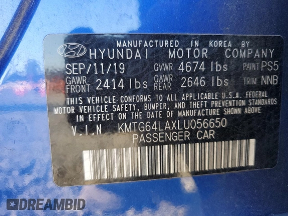 2020 Genesis G70 2.0T z VIN KMTG64LAXLU056650, wystawiony jako Copart lot #79948164 z przebiegiem 26 726 mil mil oraz Szkoda całkowita • Salvage title. Historia ofert i sprzedaży dostępna na DreamBid. Obrazek 13.