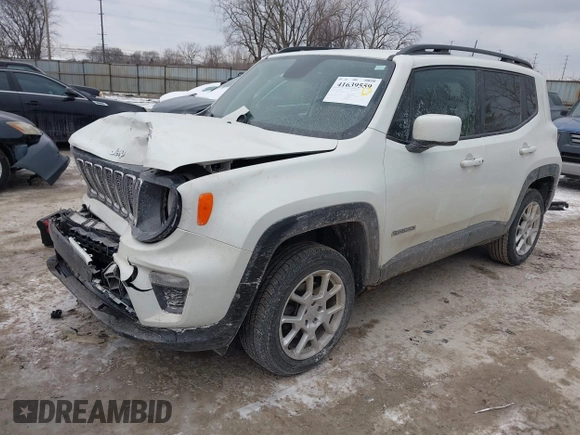 2020 Jeep Renegade Latitude with VIN ZACNJBBB7LPL57524, listed as a IAAI auction lot 41639559 with 126,742 mi miles. Bid and sale history available at carsss.com. Image 2.