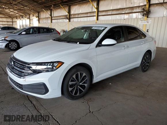 2024 Volkswagen Jetta S with VIN 3VW5M7BU7RM103801, listed as a Copart auction lot 59160625 with 52,465 mi miles and Salvage title. Bid and sale history available at DreamBid. Image 1.