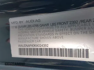 2019 Audi A4 Premium z VIN WAUDNAF40KA024392, wystawiony jako IAAI lot #41045566 z przebiegiem 56 419 mil mil oraz . Historia ofert i sprzedaży dostępna na DreamBid. Obrazek 18.