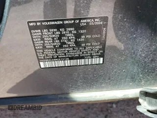 2024 Volkswagen Atlas SE with VIN 1V2HR2CA5RC572135, listed as a Copart auction lot 57635285 with 29,441 mi miles and Non repairable. Bid and sale history available at DreamBid. Image 13.