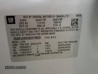 2014 Chevrolet Equinox LS with VIN 2GNFLEEK5E6318503, listed as a Copart auction lot 54343445 with 105,161 mi miles and Clean Title. Bid and sale history available at carsss.com. Image 13.