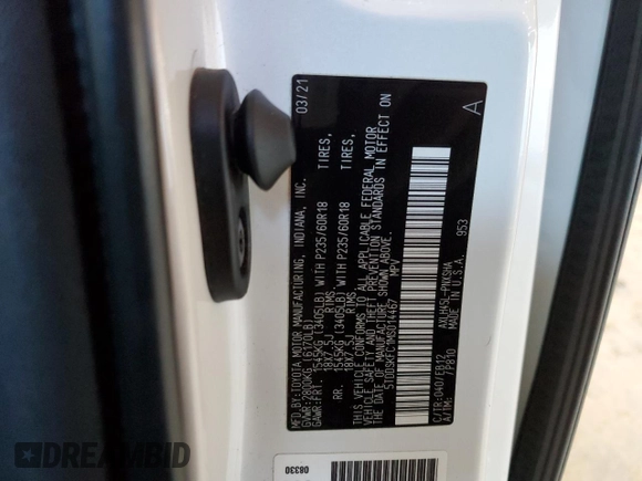 2021 Toyota Sienna XSE with VIN 5TDDSKFC1MS014467, listed as a Copart auction lot 88080825 with 49,199 mi miles and Salvage Title. Bid and sale history available at carsss.com. Image 13.