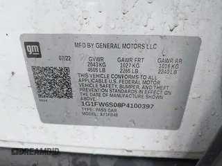 2023 Chevrolet Bolt EV 1LT with VIN 1G1FW6S08P4100397, listed as a IAAI auction lot 42450199 with 106,268 mi miles and . Bid and sale history available at DreamBid. Image 9.