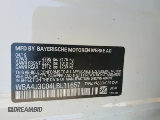 2020 BMW 4 Series 430i xDrive с VIN WBA4J3C04LBL11657, выставлен на аукционе Copart как лот 52682145 с пробегом 54 211 миль миль и Чистый • Clean title. История ставок и продаж доступна на DreamBid. Изображение 12.