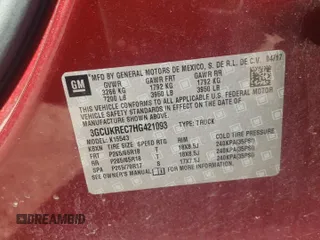 2017 Chevrolet Silverado 1500 LT with VIN 3GCUKREC7HG421093, listed as a Copart auction lot 48637125 with Not Provided miles and Salvage Title. Bid and sale history available at DreamBid. Image 14.