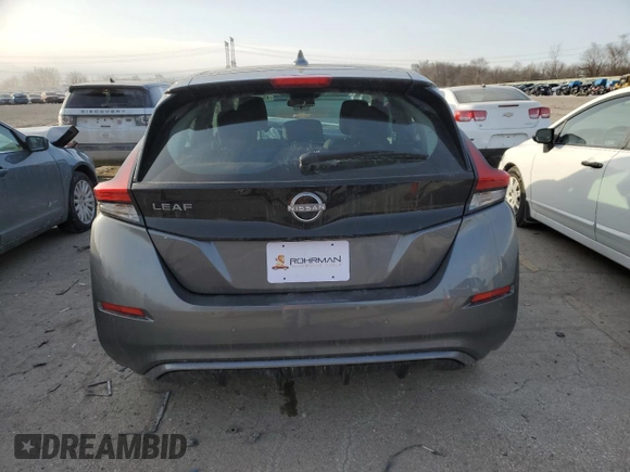 2025 Nissan LEAF S with VIN 1N4AZ1BV0SC563095, listed as a Copart auction lot 45959975 with 669 mi miles and Salvage Title. Bid and sale history available at carsss.com. Image 6.