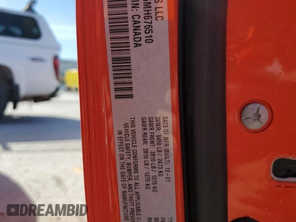 2021 Dodge Challenger SRT Hellcat with VIN 2C3CDZC96MH676510, listed as a Copart auction lot 49991055 with 4,467 mi miles and Salvage Title. Bid and sale history available at DreamBid. Image 12.