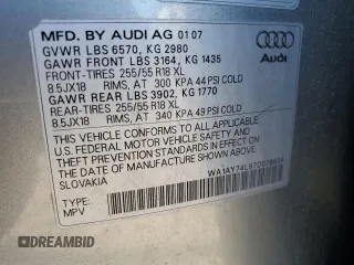 2007 Audi Q7 z VIN WA1AY74L97D078834, wystawiony jako Copart lot #76022894 z przebiegiem 113 562 mil mil oraz Czysty tytuł • Clean title. Historia ofert i sprzedaży dostępna na DreamBid. Obrazek 13.