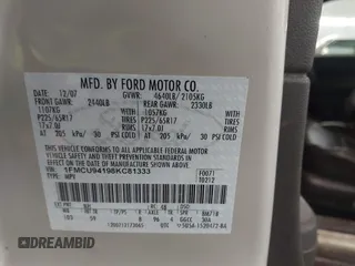 2008 Ford Escape Limited with VIN 1FMCU94198KC81333, listed as a IAAI auction lot 41824685 with 179,980 mi miles. Bid and sale history available at carsss.com. Image 9.