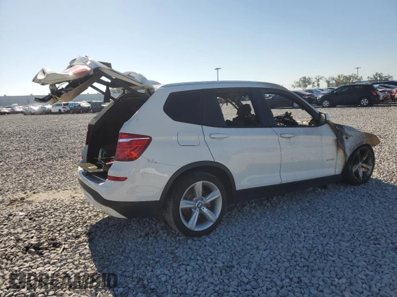 2017 BMW X3 sDrive28i with VIN 5UXWZ7C52H0V85514, listed as a Copart auction lot 48710185 with 0 mi miles and Non Repairable. Bid and sale history available at carsss.com. Image 3.