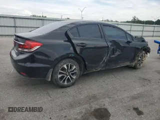 2015 Honda Civic EX with VIN 19XFB2F8XFE015585, listed as a Copart auction lot 53138455 with 127,651 mi miles and Salvage Title. Bid and sale history available at DreamBid. Image 3.