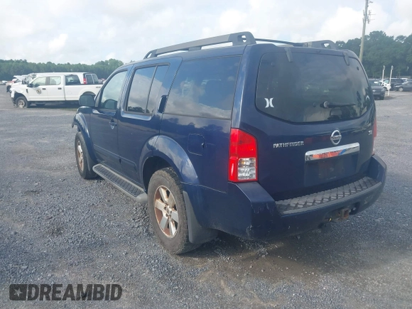 2008 Nissan Pathfinder LE with VIN 5N1AR18U98C604191, listed as a IAAI auction lot 42723959 with 252,250 mi miles and . Bid and sale history available at DreamBid. Image 3.