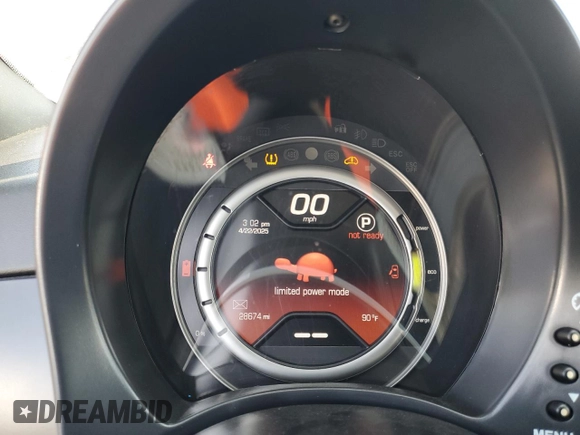 2016 FIAT 500e with VIN 3C3CFFGE2GT170300, listed as a Copart auction lot 54011115 with 28,674 mi miles and Clean Title. Bid and sale history available at carsss.com. Image 9.