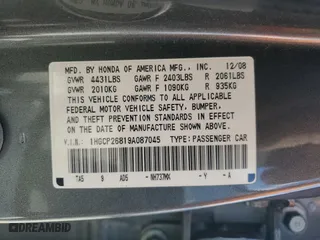 2009 Honda Accord Sdn EX-L with VIN 1HGCP26819A087045, listed as a Copart auction lot 50272215 with 251,603 mi miles and Salvage Title. Bid and sale history available at carsss.com. Image 12.
