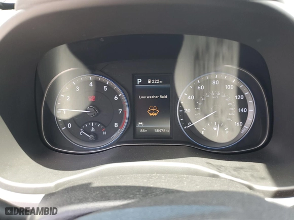 2021 Hyundai Kona SEL with VIN KM8K22AA6MU695830, listed as a Copart auction lot 52343985 with 58,478 mi miles and Salvage Title. Bid and sale history available at carsss.com. Image 9.