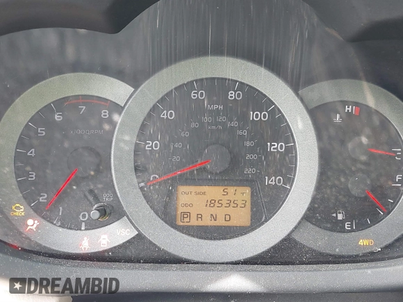 2008 Toyota RAV4 with VIN JTMBD33V685187619, listed as a IAAI auction lot 41770425 with 185,353 mi miles. Bid and sale history available at carsss.com. Image 7.