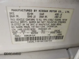 2005 Nissan Altima 2.5 S with VIN 1N4AL11D15C136765, listed as a IAAI auction lot 41944141 with 233,961 mi miles. Bid and sale history available at carsss.com. Image 9.