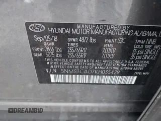 2019 Hyundai Santa Fe SEL z VIN 5NMS3CAD7KH035429, wystawiony jako IAAI lot #42323641 z przebiegiem 60 909 mil mil oraz . Historia ofert i sprzedaży dostępna na DreamBid. Obrazek 9.